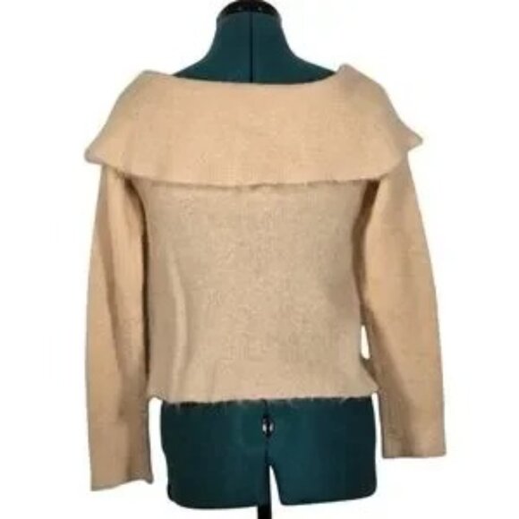 Marie Oliver Off The Shoulder Mohair Knit Sweater Blush Pink Small Lke New - Picture 5 of 8